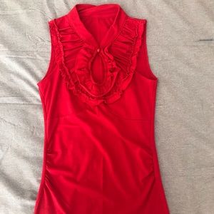 ✨ Sleeveless Ruffle Top -Vivid Red